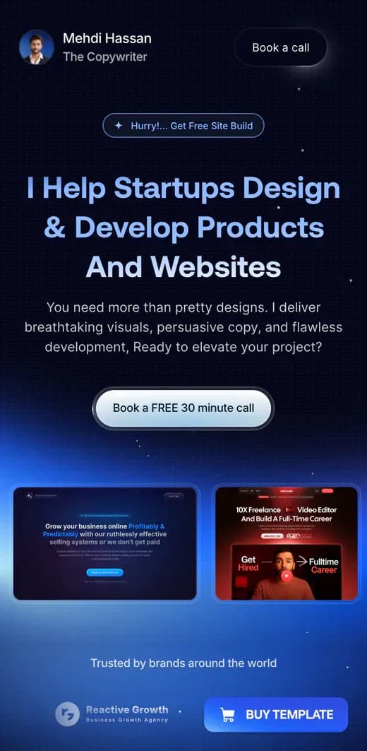 The home page this file renders, from the converted build at 390 wide